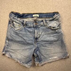 Kensie Jeans Denim Shorts Womens 4/27 Blue Excellent Raw Hem Distressed